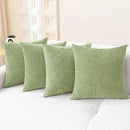 CaliTime Throw Pillow Covers Decorative 18 X 18 Inches Pack of 4 Cozy Chenille Cushion Cases for Couch Sofa Bed Living Room Home Sage Green by CozyNest Decor