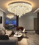 23.6'' Modern Crystal Chandeliers LED Dimmable Flush Mount Ceiling Chandeliers for Living Room Entrance Foyer Bedroom Silver by CozyNest Decor