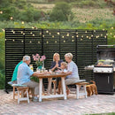 FENCY Metal Privacy Screen with Stand 72" H×44" W Outdoor Freestanding Privacy Panels, Outdoor Privacy Screen for Deck Patio Balcony(Black-Louvered) by GreenHaven Gardens