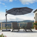 PURPLE LEAF 10 Feet Patio Umbrella Outdoor Cantilever Round Umbrella Aluminum Offset Umbrella with 360-degree Rotation for Garden Deck Pool Patio Light Grey