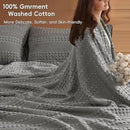 PHF 100% Cotton Waffle Blanket Oversized King 120"x120", Lightweight Breathable Extra Large 10'x10' Summer Blankets for Bed, Giant Big Luxury Aesthetic Woven Bedding for Home Decor, Dark Grey by CozyNest Decor