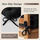 OVOV Chair Cushions for Dining Chairs Set of 6 Tufted Indoor Chair Pads with Ties Soft Square Seat Cushions for Kitchen Chairs 15.5"x15.5",Black by CozyNest Decor