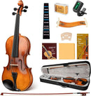 CAHAYA Violin 4/4 Full Size - Full Wooden Violin Set for Beginners Kids Adults Students Violin Kit with Hard Travel Case, Shoulder Rest, Extra Strings, Tuner by TinyTreasures Baby Boutique