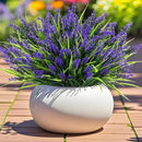 Geegoods 24 Bundles Artificial Plants Flowers Outdoor – Faux Lavender Flowers with Monkey Grass UV Resistant Plastic Faux Plants for Garden Porch Window Patio Hanging Planter Home Decor by CozyNest Decor