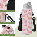 Neoprene Water Bottle Carrier Bag with Adjustable Shoulder Strap for Men Women Walking Hiking,Portable Insulated Holder Case for Stainless Steel/Glass/Plastic Bottles by TinyTreasures Baby Boutique