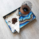 Spsyrine Decorative Tray, Plastic Rectangular Coffee Table Tray with Handles, Marble Serving Tray for Living Room, Ottoman, Bathroom Decor. 15.6” X 10.2".SLRE by CozyNest Decor