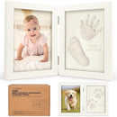 Personalized Baby Hand and Footprint Kit, Quick Dry Clay - Newborn Keepsake Feet and Handprint Kit, Nursery Picture Frame, New Mom Gifts for Baby Showers & Registry (Alpine White) by TinyTreasures Baby Boutique
