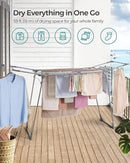 SONGMICS Clothes Drying Rack Foldable, Gullwing Laundry Drying Rack, Space-Saving, 22.2 x 68.1 x 38 Inches, Sock Clips, Metal Structure, for Clothes, Towels, Linens, Indoor, Outdoor Gray ULLR518G01 by TinyTreasures Baby Boutique