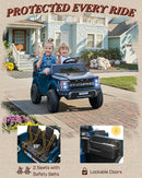 Licensed Ford F-150 Raptor 2 Seater Ride on Car for Kids, 24 Volt Ride on Toys for Boys w/Remote Control, Kids Electric Car w/LED Lights, Bluetooth, Truck Bed Storage, Soft Start (Blue) by TinyTreasures Baby Boutique