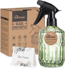 Glass Plant Mister Bottle - 13.5 oz Refillable Leak Proof Water Spray Bottle for Indoor Plants, Spring Gardening,Cleaning, Hair, Pets Care with Adjustable Mist Nozzle (Green) by GreenHaven Gardens