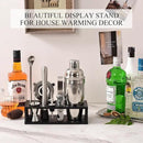 Bartender Kit Cocktail Shaker Set with Stand 17-Piece Bar Tool Bar Set for Drink Mixing Home Bartending Kit Bar Cart Accessories: Martini Shaker, Mixer Spoon, Jigger, Muddler, Strainer & Recipes Gifts by CozyNest Decor