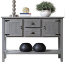 Solid Wood Farmhouse Console Table Sofa Table with Storage Drawers and Shelves for Storage Entry Hallway Foyer Sofa Side Table(48" Gray) by CozyNest Decor