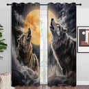 Fantasy Wolf Blackout Curtains for Boys Girl Bedroom Decor,Full Moon Starry Sky Wildlife Retro Thermal Insulated Grommet Drapes Darkening Window Curtain for Living Room Home 84x72 inch by TinyTreasures Baby Boutique