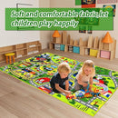 Car Rug Play Mat - Car Train Rugs Playroom Mat, Kids Rugs for Bedroom Road Rug with City Map Design Kid Room Decor, 59x31.49 lnches by TinyTreasures Baby Boutique