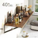 Deep Floating Shelves for Wall, 12 Inch Deep Floating Shelves Set of 2, 16"W x 12"D Wall Shelf, Wide Display Ledges Shelves for Bedroom, Bathroom, 12 Deep Bookshelf Wall Mounted - Walnut Color by CozyNest Decor