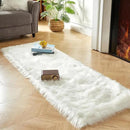 AMTOVO Faux Fur Rug, White Ultra Soft Fluffy Shag Sheepskin Rug, 2 x 6 ft Runner Area Rugs for Bedroom Sofa Throw Cushion Room Decor, Rectangle by CozyNest Decor