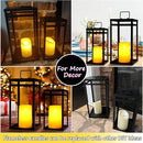 Modern Farmhouse Lantern Decor, 2Pcs Metal Candle Lanterns with Flameless Candles Black Decorative Lantern for Front Porch Covered Patio Dining Table Entryway Table Wedding Home Decor by CozyNest Decor
