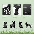 4 Pack Bulldog Metal Garden Decorative Stakes, Weather Proof Puppy Silhouette Statues for Yard, Patio,Outdoor Decor for Bulldog Lovers and Pet Owners by CozyNest Decor