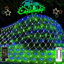 200 LED Christmas Net Lights Outdoor Decorations 3M*2M Mesh Lights Fairy String Lights Plug in with Timer 8 Modes Waterproof for Outside Bush Window Wall Patio Fence Party Decor-Blue and Green by GreenHaven Gardens