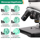 BNISE Microscope kit for Kids Adults Students, 40X-2000X Magnification, Prepared Slides Kit, Dual LED Illumination, All Glass Optics, and Cordless Capability for Children Beginner by TinyTreasures Baby Boutique