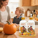 Hexagram Thanksgiving Decorations Indoor, Thanksgiving Kitchen Soap Dispenser Set of 2, Turkey Glass Soap Dispenser for Home Decor, Turkey Refillable Lotion Essential Oil Dispensers with Pump by CozyNest Decor