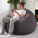 Homguava 3.5FT Bean Bag Chair: Teardrop Bean Bags with Memory Foam Filled, Compact Beanbag Chairs Soft Sofa with Corduroy Cover (Grey) by TinyTreasures Baby Boutique