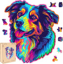 Australian Shepherd Dogs Wooden Puzzle 500pcs Stained Colorful Art Painting Wooden Puzzle for Kids Adults, Birthday Mother's Father's Day Christmas for Dad Mom Son Daughter(14.9 * 17.1in) by TinyTreasures Baby Boutique