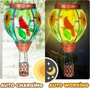 4 Pack Solar Hot Air Balloon Lantern With Flame, Cardinal Glass Solar Hanging Lights Outdoor Yard Patio Farmhouse Decoration, Gifts for Women Grandma Mom by GreenHaven Gardens