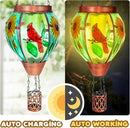 Solar Hot Air Balloon Lantern with Flame， Cardinal Glass Solar Hanging Lights Outdoor Yard Patio Farmhouse Decoration, Cardinal Gifts for Women Grandma Mom - Cardinal by GreenHaven Gardens