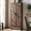 72" Farmhouse Kitchen Pantry Cabinet With Drawer, Tall Storage With 2 Barn Doors and Shelves, Versatile Large Rustic for Dining Room, Bathroom, Living Room, Rustic Brown by CozyNest Decor
