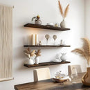 36 Inch Floating Shelves for Wall Rustic Brown Wood Wall Shelves for Bedroom Set of 4 by CozyNest Decor