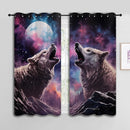 Wolf Blackout Curtains for Boys Girl Bedroom Decor,Fantasy Starry Sky Galaxy Forest Wildlife Thermal Insulated Grommet Drapes Darkening Window Curtain for Living Room Home 42x45 inch by TinyTreasures Baby Boutique