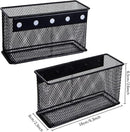 dedoot Magnetic Basket for refrigerator Storage Magnetic Pencil Holder Basket Mesh Black Strong Magnetic Pen Holder for Refrigerator,Whiteboard, Locker, Home and Office Organizer, 6.3x2.3x3.6inch by CozyNest Decor