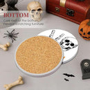 Coaster for Drinks Set of 6, Happy Fall Absorbent Round Ceramic Stone Mat, with Cork Base and Metal Holder by CozyNest Decor