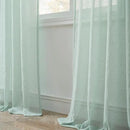 FMFUNCTEX Linen Sheer Curtains for Bedroom, Sage Green Curtains 63 Inch Length for Living Room, Farmhouse French Flax Blend Window Draperies, Rod Pocket 2 Panels Set by CozyNest Decor
