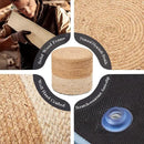 Wimarsbon 18'' Pouf Ottoman, Natural Braided Poof, Round Poufs, Rustic Handweave Lounge Pouffe, Boho Footrest Stool for Bedroom, Accent Table or Seat for Patio, Living Room by CozyNest Decor