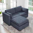 CHITA Modular Sectional Sofa, FSC Certified L Shaped Couch with Reversible Chaise, Modular Sectional Couch for Samll Space,78 Inch Width, 3 Seat Modular Sofa with Storage Ottoman, Blue by CozyNest Decor
