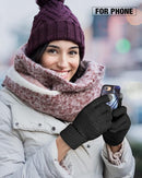 Geyoga 2 Pairs Women's Winter Touch Screen Gloves Soft Warm Fleece Lined Knit Elastic Cuff Winter Texting Gloves by TinyTreasures Baby Boutique
