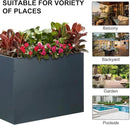 SUNNYPARK Large Metal Planter Box 32”x 12”x 24”, Rectangular Modern Grey Metal Planter Box Heavy Duty with Drainage Holes for Outdoor Garden Patio by GreenHaven Gardens