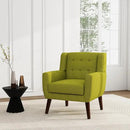 UIXE Accent Chair, Modern Upholstered Armchair in Fabric for Living Room, Comfy Club Arm Chairs Single Sofa Button Tufted Bedroom Reading Seat - Green by CozyNest Decor