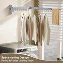Bakala Clothes Drying Rack, Laundry Drying Rack Foldable, Heavy-Duty Space Saving Hangers, Wall Mounted Clothing Racks for Laundry Room Organization, Folding, Retractable 64" Clothes Dryer (Silver) by CozyNest Decor