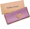 Solino Home Linen Violet Table Runner 90 Inches Long - 100% Pure Linen Hemstitch 14 x 90 Inch Table Runner for Dining, Halloween - Classic Hemstitch by CozyNest Decor