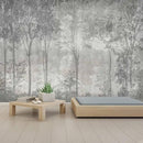WFBHUA-Vintage Forest Woodland Mural Wallpaper Gray Old Wall Tree Wallpaper for Bedroom Living Room(Not Peel and Stick) by CozyNest Decor