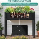 YITAHOME Raised Garden Bed, HIPS Poly Wood Elevated Planter Box with Legs and Drainage Hole, Small Flower Box Stand for Patio Balcony Garden Backyard, Black by GreenHaven Gardens