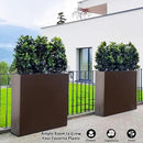 Metal Rectangular Planter, 35.5"x 10"x 28" Brown Planter Box for Outdoor, Easy Installation Galvanized Steel Planter with Drainage Holes, Outdoor Planter for Porch/Patio/Garden by GreenHaven Gardens
