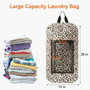 Laundry Bag Backpack Durable Laundry Bag with Shoulder Straps and Mesh Pockets Portable Laundry Dirty Clothes Hamper Bag for College Dorm (Leopard Print) by CozyNest Decor