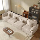 JACH Sectional Couches for Living Room, 4 Seater Cloud Sectional Couch with Deep Seat, Down Filled Modular Sofa, Covers Removeable & Washable, Sofas Furniture for Living Room, Khaki by CozyNest Decor