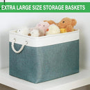 Bidtakay Large Storage Baskets for Shelves 3 Pack Fabric Storage Bins for Organizing Linen Collapsible Organizer for Closet-Deep Green by TinyTreasures Baby Boutique