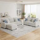 L Lengend Vansen Modular Sectional Sofa U Shaped Couch with Ottoman Modern Reversible Corner Sectional Couch for Living Room (Cream, 2+3 with Ottoman) by CozyNest Decor