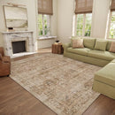 Washable 8x10 Area Rugs for Living Room, Boho Non-Slip Silicone Backing Rugs for Bedroom Dining Room Nursery Office, 0.3" Neutral Oriental Throw Carpet with 0.16" Cushioning Pad, Brown/Multi by TinyTreasures Baby Boutique